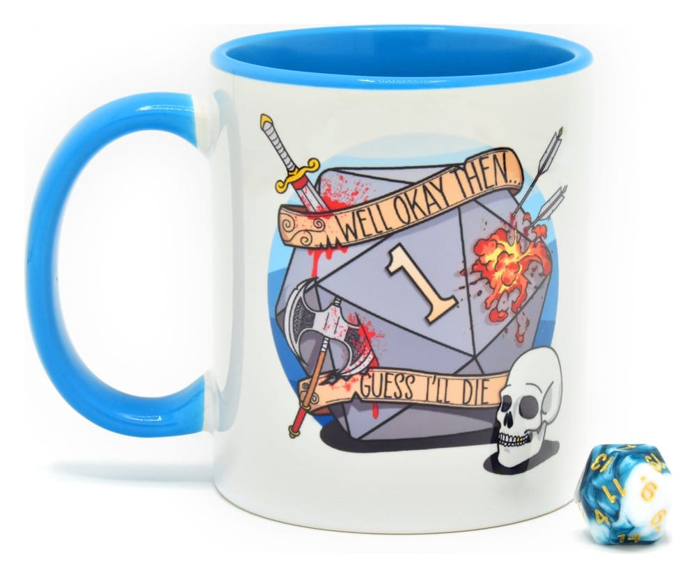 Glassstaff Gift Set Mug & Dice D20 Guess I'll Die - MangaShop.ro