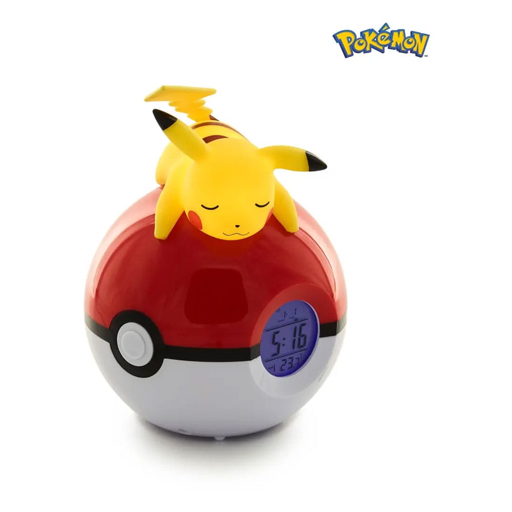 Pokemon Alarm Clock Pokeball with Light Pikachu 18 cm - MangaShop.ro