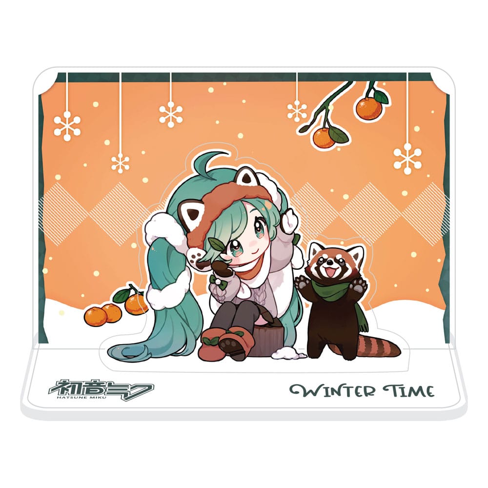 Hatsune Miku Acrylic Figure Standee Miku and Red Panda (Winter Time) 11 cm - MangaShop.ro