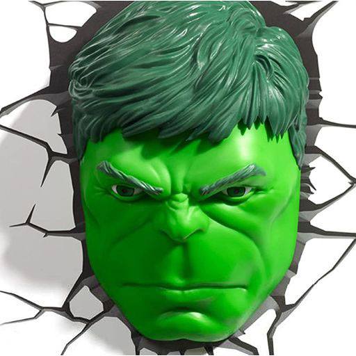 Marvel 3D LED Light Hulk Face 3D - MangaShop.ro