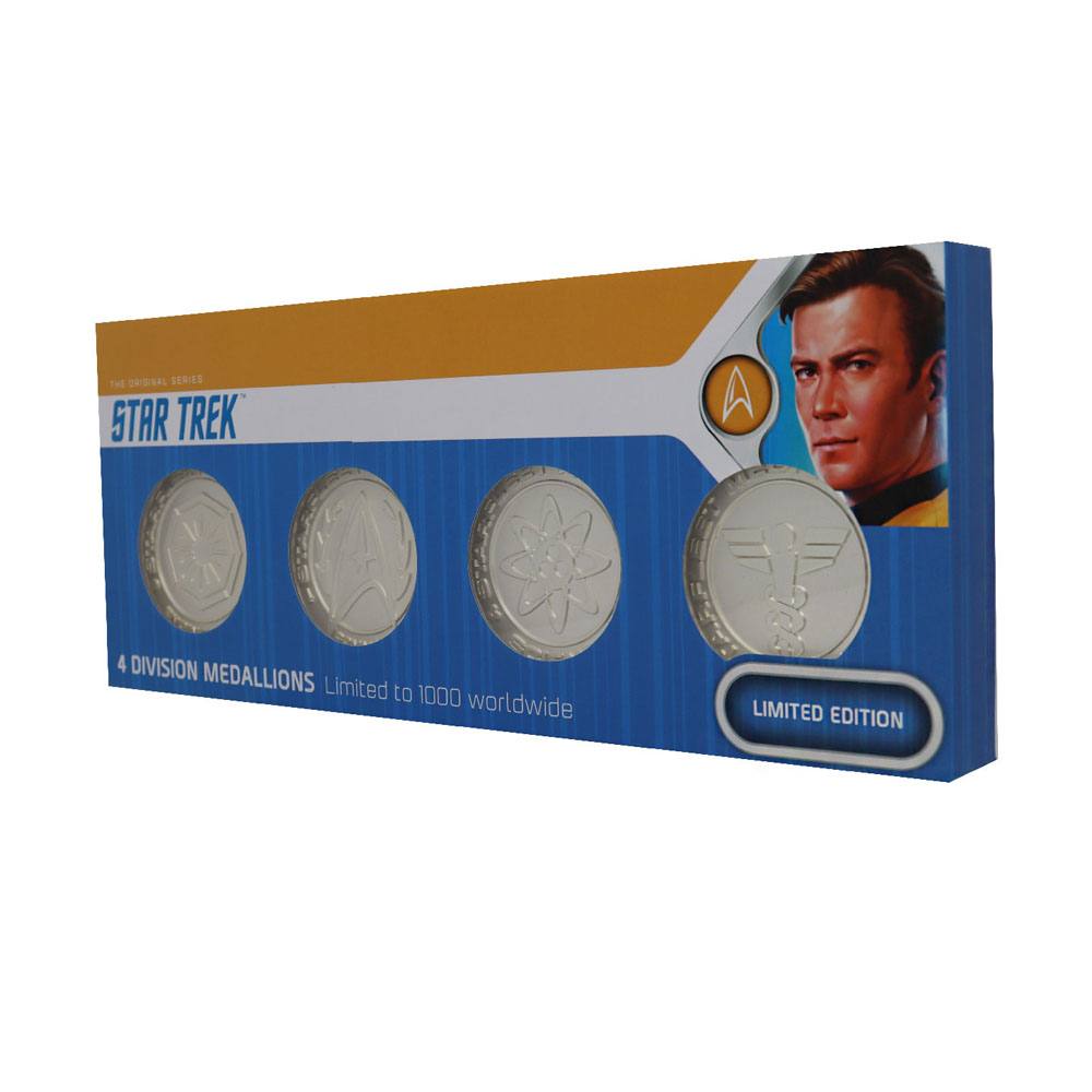 Star Trek Set of 4 Starfleet Division Medallions Limited Edition (silver plated) - MangaShop.ro