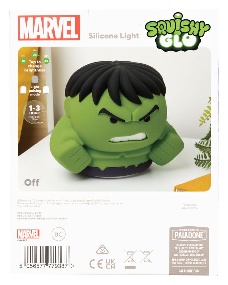 Marvel Universe SquishyGlo Silicon Light Hulk Rechargeable 15 cm - MangaShop.ro
