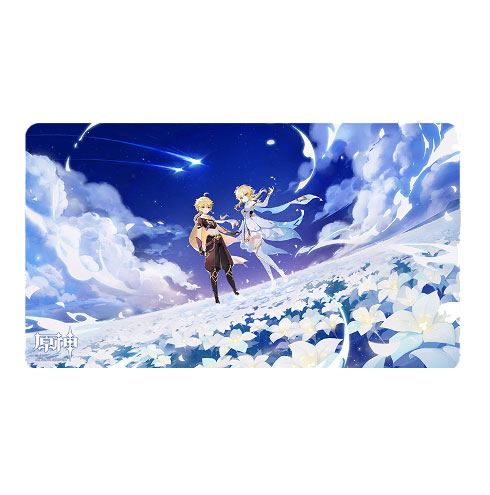 Genshin Impact Twin Stars on Floral Sea Mousepad Traveler - Aether & Lumine 70 x 40 cm - MangaShop.ro