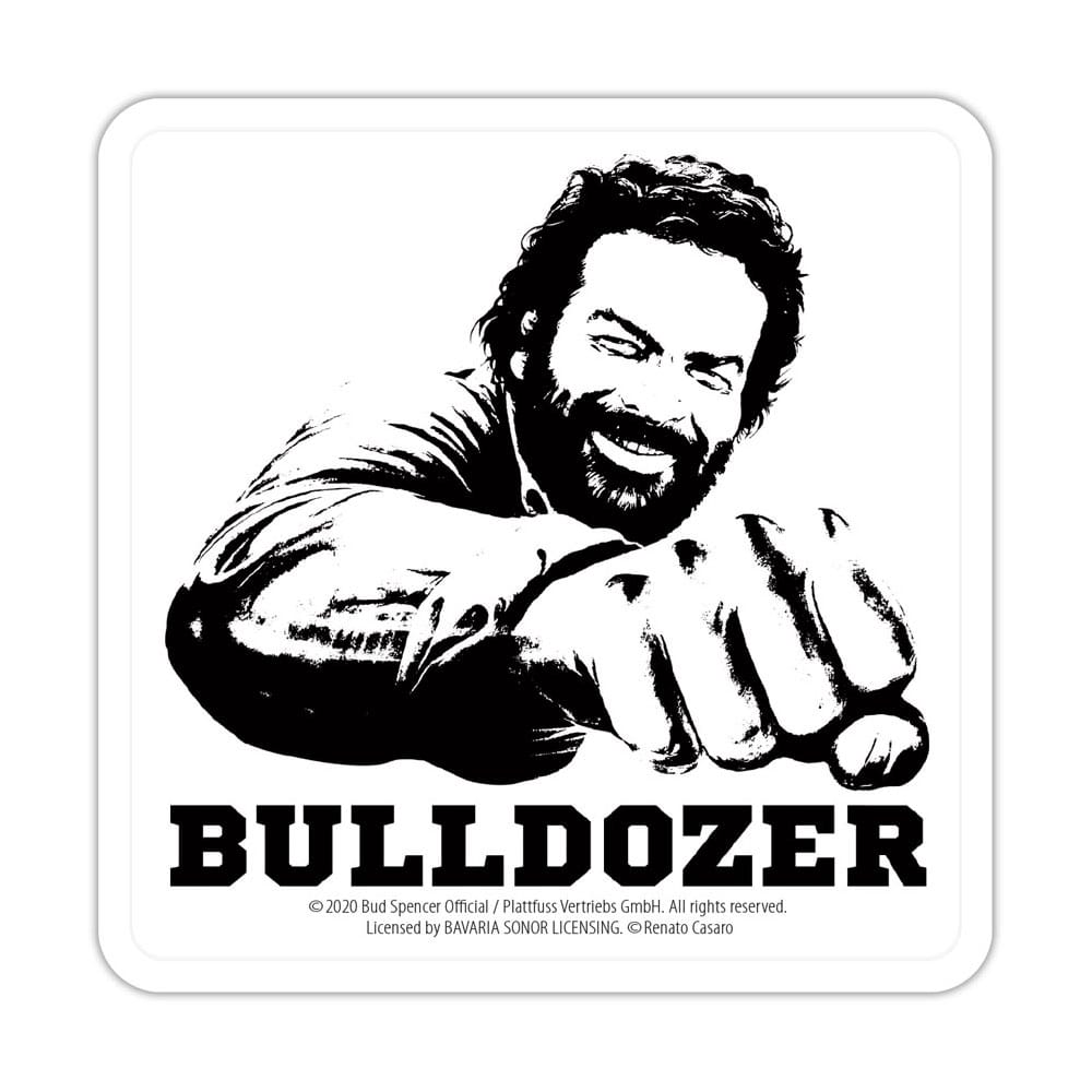 Bud Spencer Tin coasters Bulldozer 10 x 10 cm - MangaShop.ro