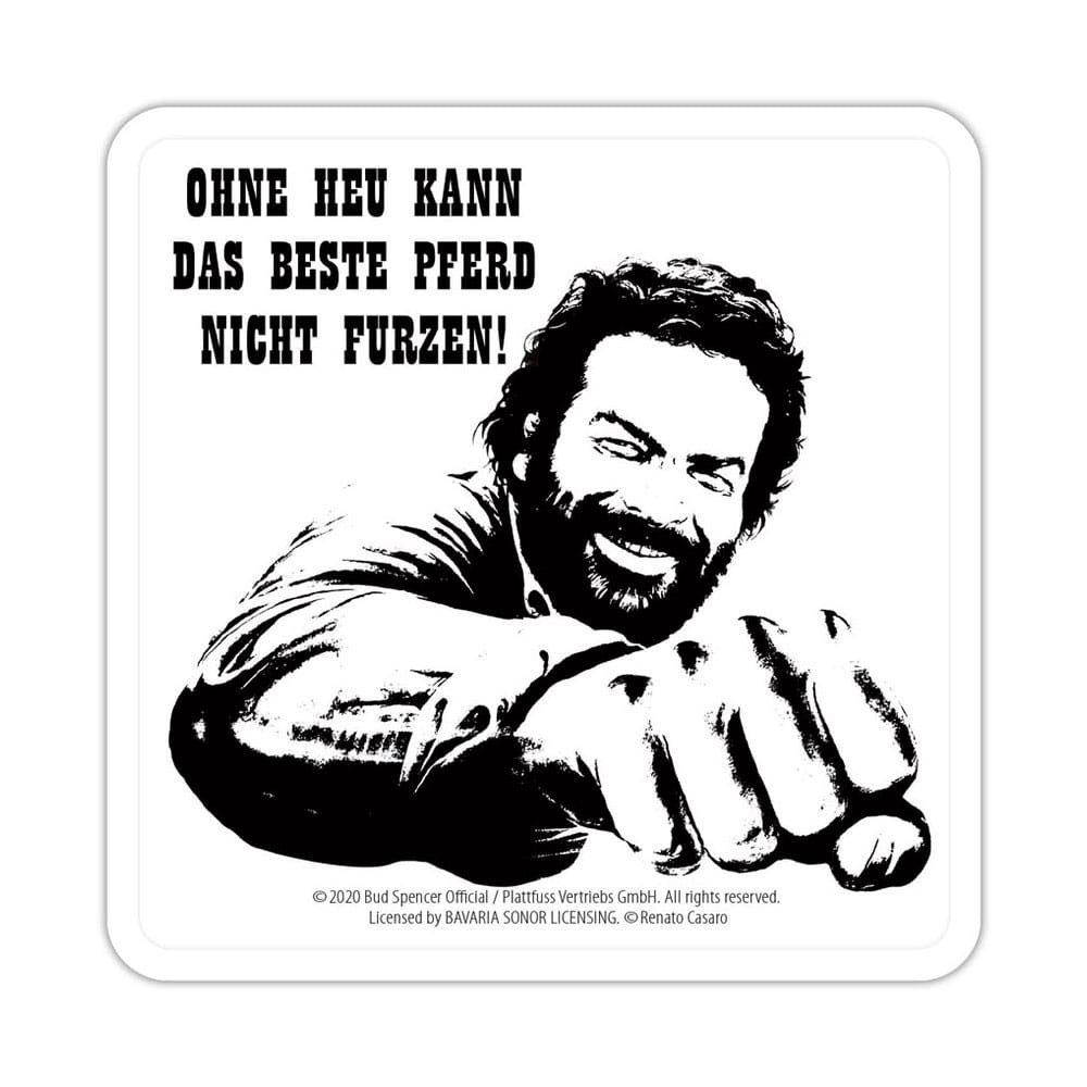 Bud Spencer Tin coasters Faust Pferd 10 x 10 cm - MangaShop.ro
