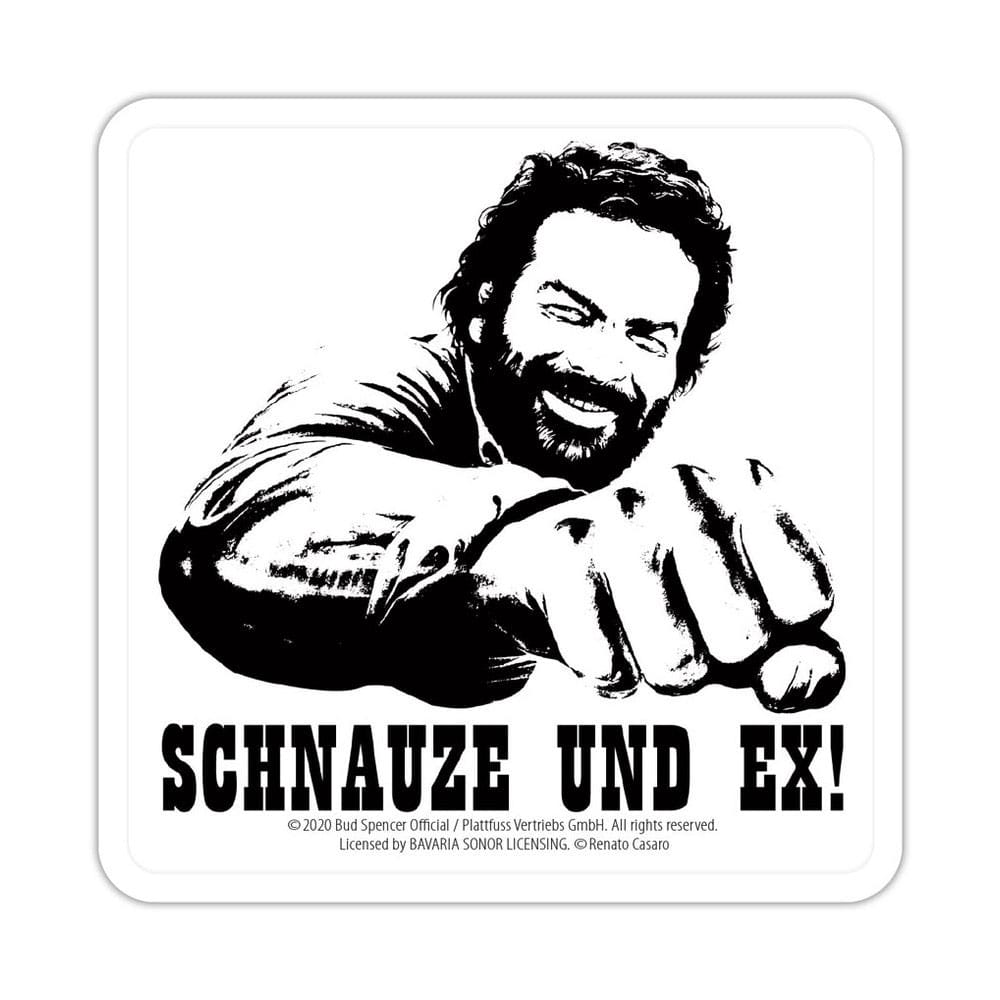 Bud Spencer Tin coasters Schnauze und Ex 10 x 10 cm - MangaShop.ro