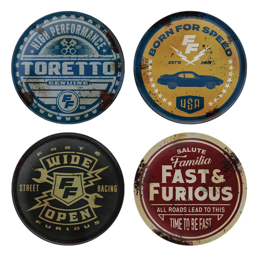 Fast & Furious Coaster 4-Pack Vintage Style - MangaShop.ro