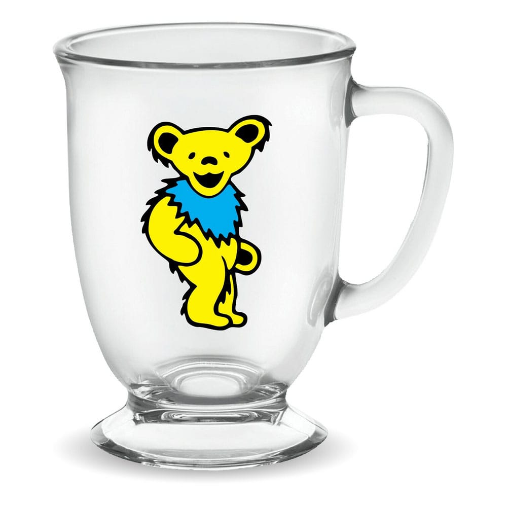 Grateful Dead: Yellow Dancing Bear 16oz Glass Cafe Mug - MangaShop.ro