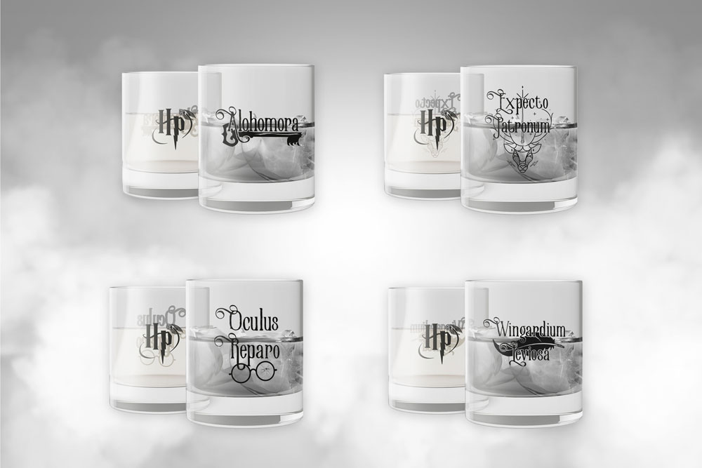Harry Potter Crystal Glasses 4-Pack Spells - MangaShop.ro