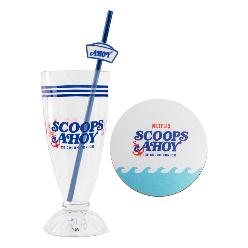 Stranger Things Milkshake Glass Set Scoops Ahoy - MangaShop.ro