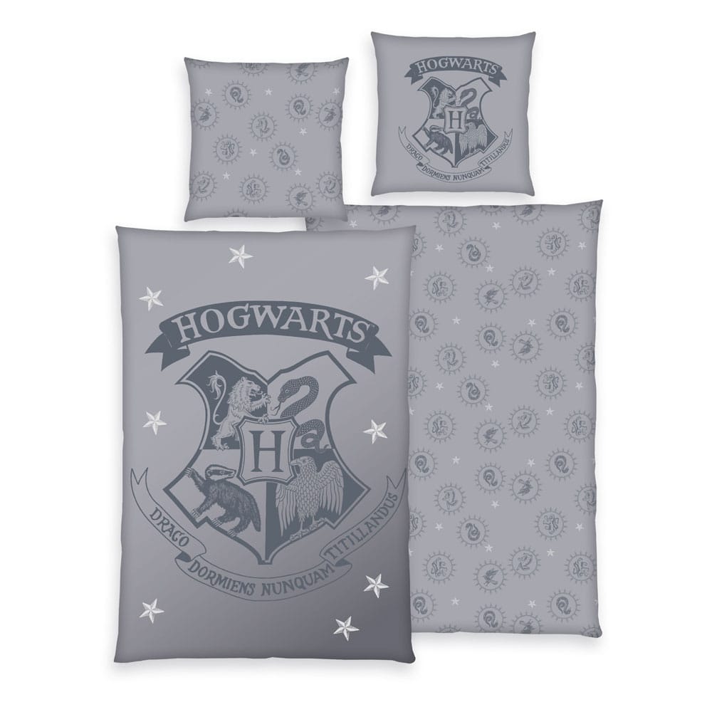 Harry Potter Duvet Set Grey 135 x 200 cm / 80 x 80 cm - MangaShop.ro