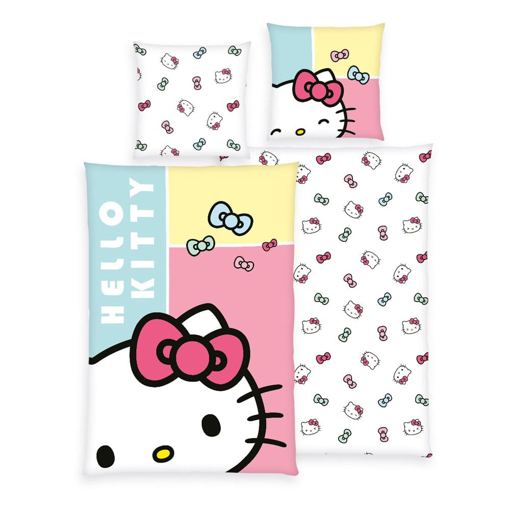 Hello Kitty Duvet Set Hello Kitty Bow 135 x 200 cm / 80 x 80 cm - MangaShop.ro