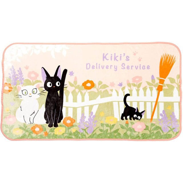 Studio Ghibli Fleece Blanket Kiki's Delivery Service Jiji & Lily Strawberry Arch 80 x 150 cm - MangaShop.ro