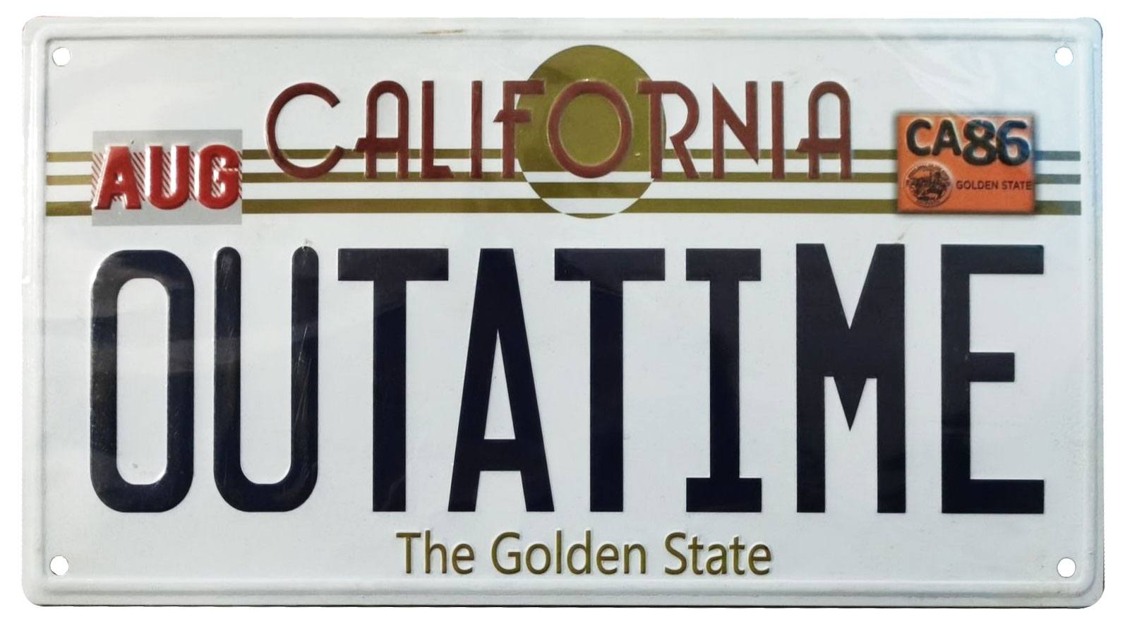 Back To The Future Metal Sign 'Outatime' DeLorean License Plate - MangaShop.ro