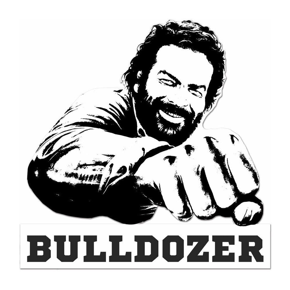 Bud Spencer 3D Tin Sign Bulldozer black/white 45 x 45 cm - MangaShop.ro