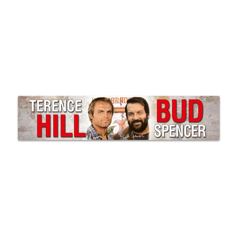 Bud Spencer & Terence Hill Tin Sign with Magnet Autogramm 16 x 3,5 cm - MangaShop.ro