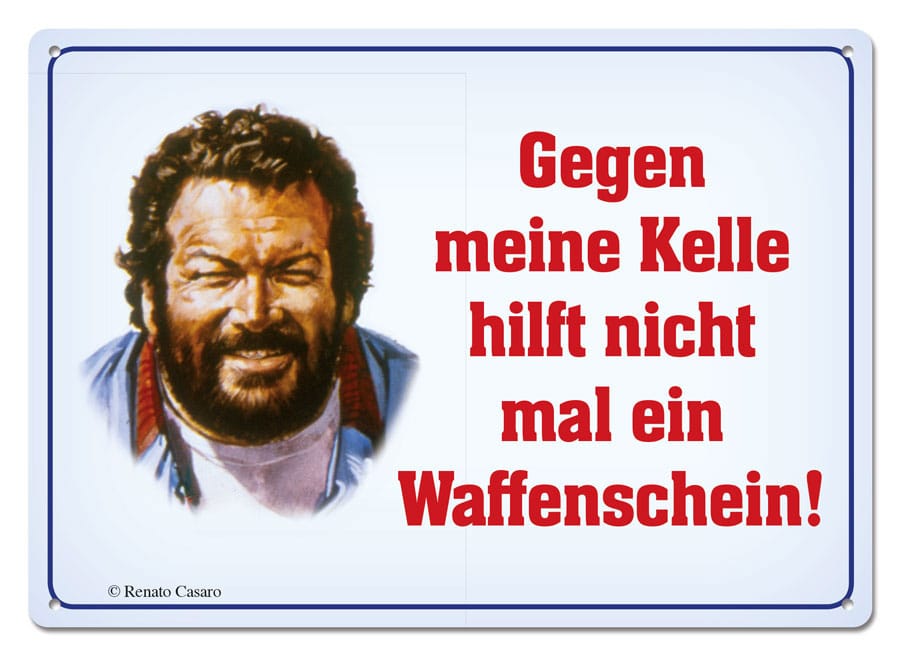 Bud Spencer Tin Sign Gegen meine Kelle hilft nicht mal... 10 x 15 cm - MangaShop.ro