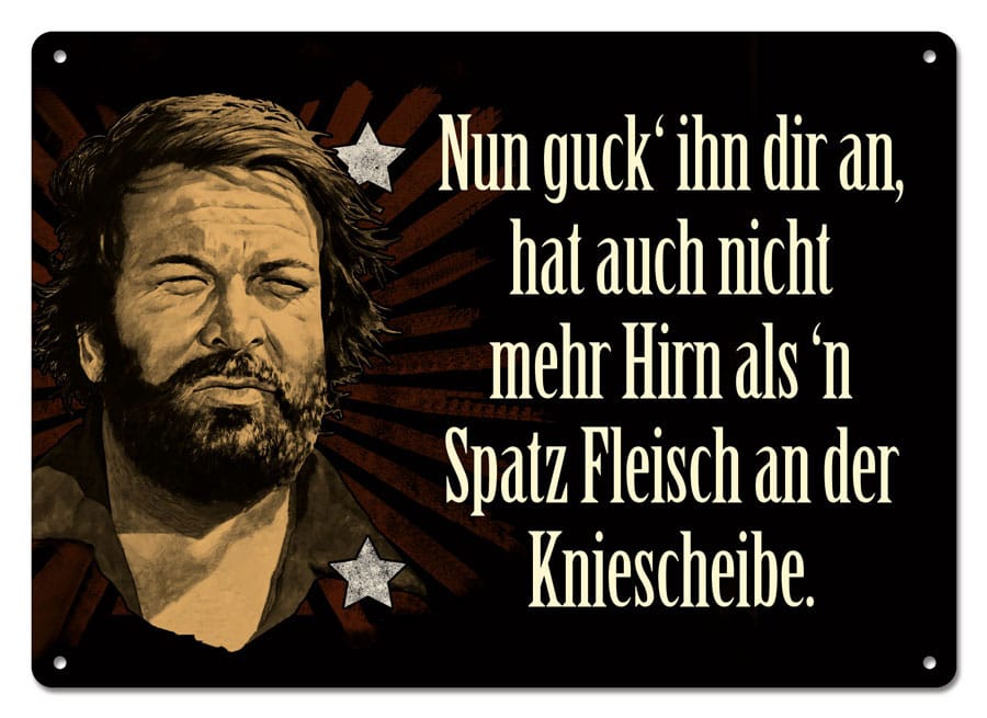 Bud Spencer Tin Sign Nun guck' ihn dir an,... 10 x 15 cm - MangaShop.ro