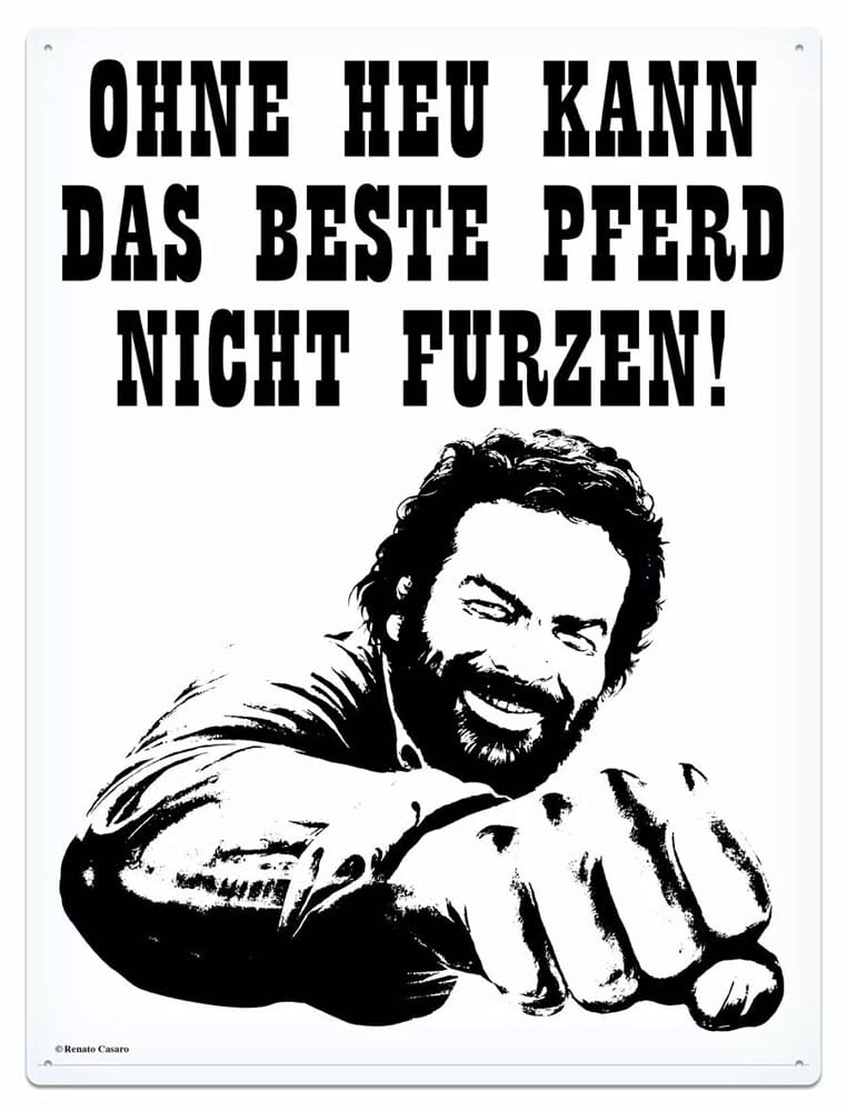 Bud Spencer Tin Sign Pferd Faust 30 x 40 cm - MangaShop.ro