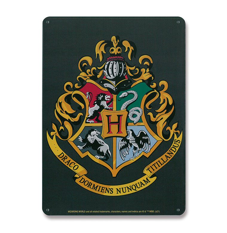 Harry Potter Tin Sign Hogwarts Logo 15 x 21 cm - MangaShop.ro