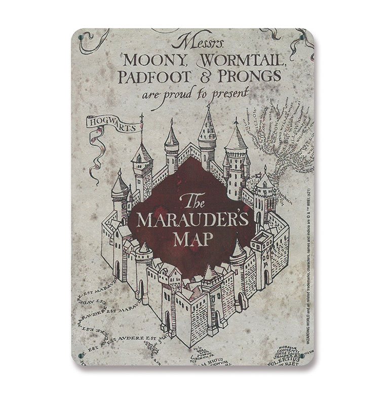 Harry Potter Tin Sign Marauders Map 15 x 21 cm - MangaShop.ro