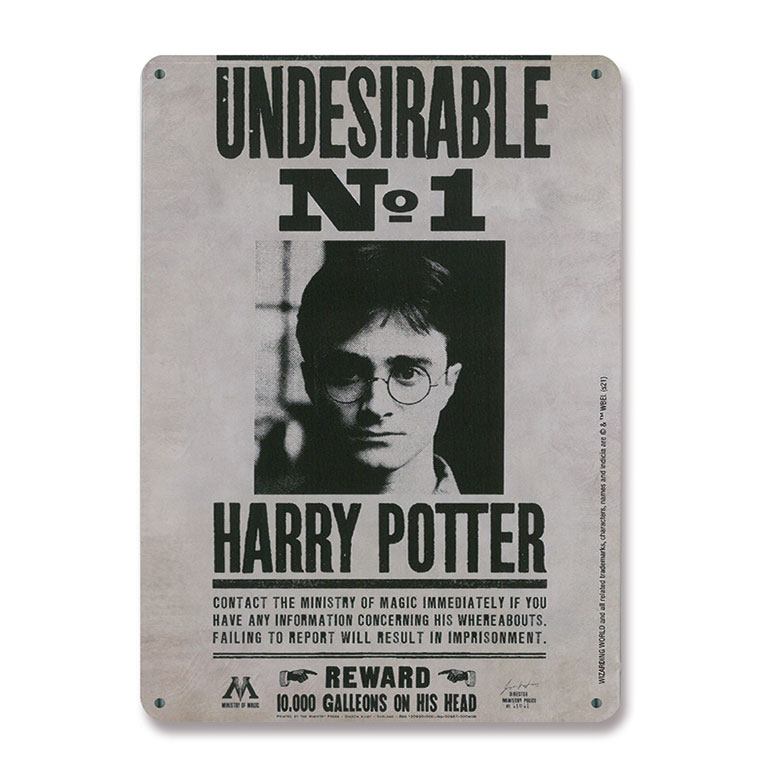 Harry Potter Tin Sign Undesirable No. 1 15 x 21 cm - MangaShop.ro