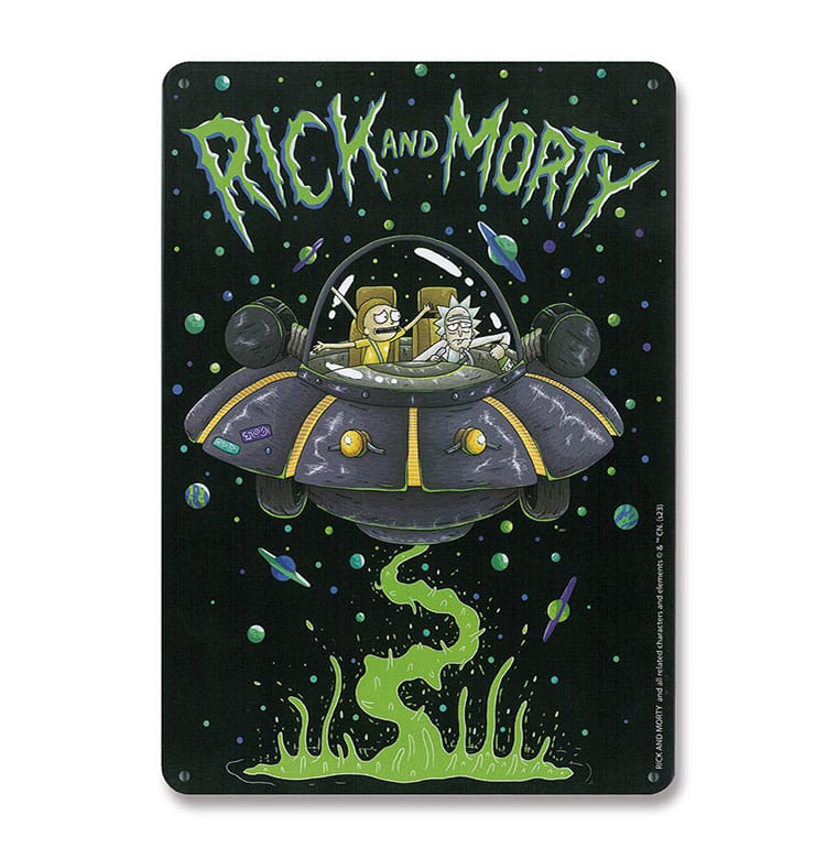 Rick & Morty Tin Sign Spaceship 15 x 21 cm - MangaShop.ro