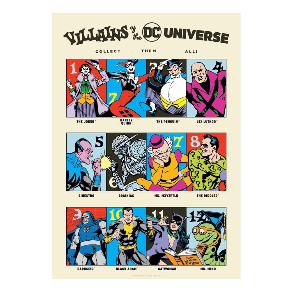 DC Comis Art Print 90th Anniversary Villains Limited Edition 42 x 30 cm - MangaShop.ro