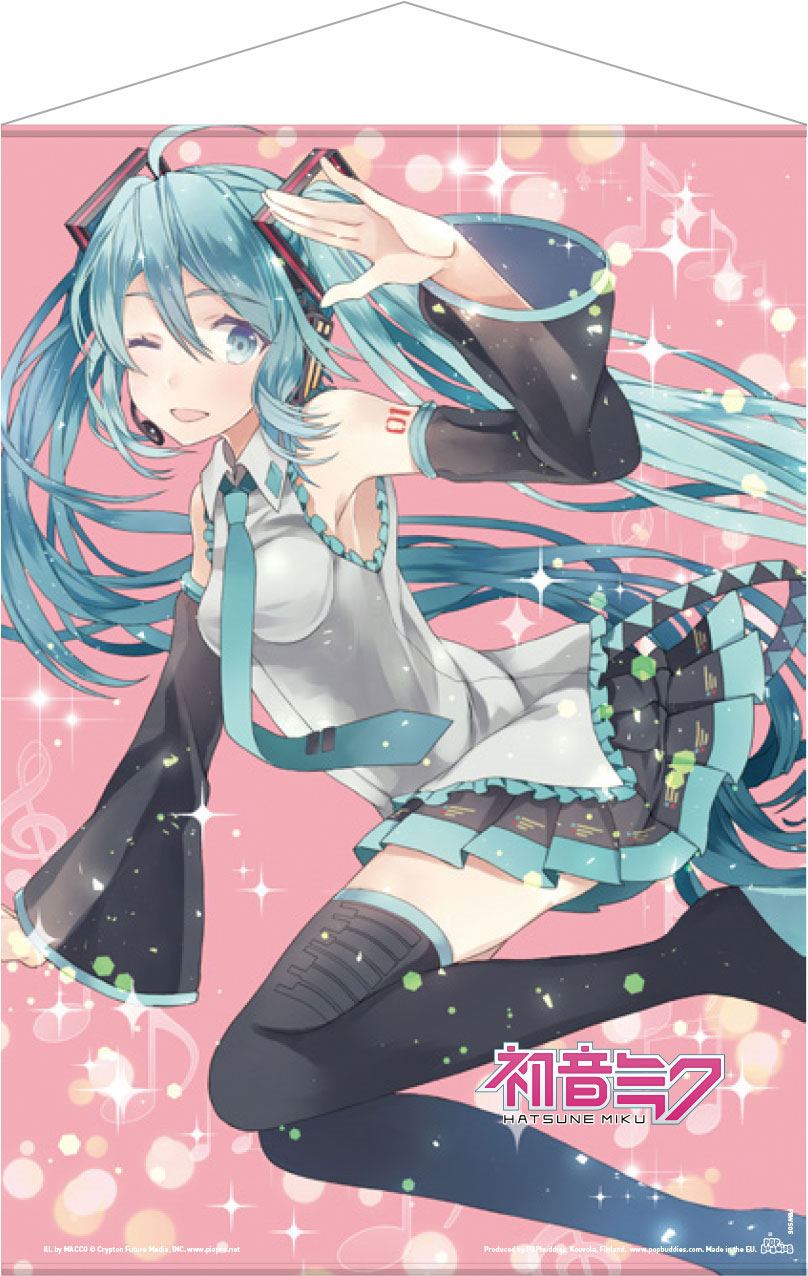 Hatsune Miku Wallscroll Pink Glitter Miku 50 x 70 cm - MangaShop.ro