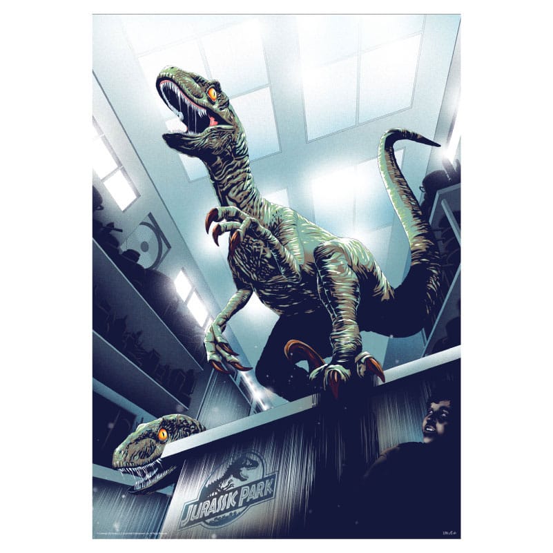 Jurassic Park Art Print 30th Anniversary Edition Hiding in Kitchen Limited Edition 42 x 30 cm - MangaShop.ro