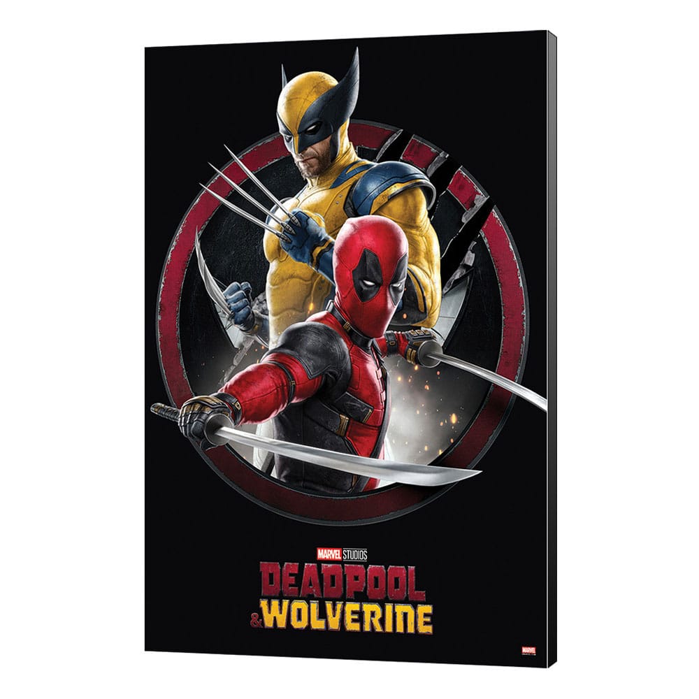 Marvel Wooden Wall Art Deadpool & Wolverine 01 Action 35 x 50 cm - MangaShop.ro
