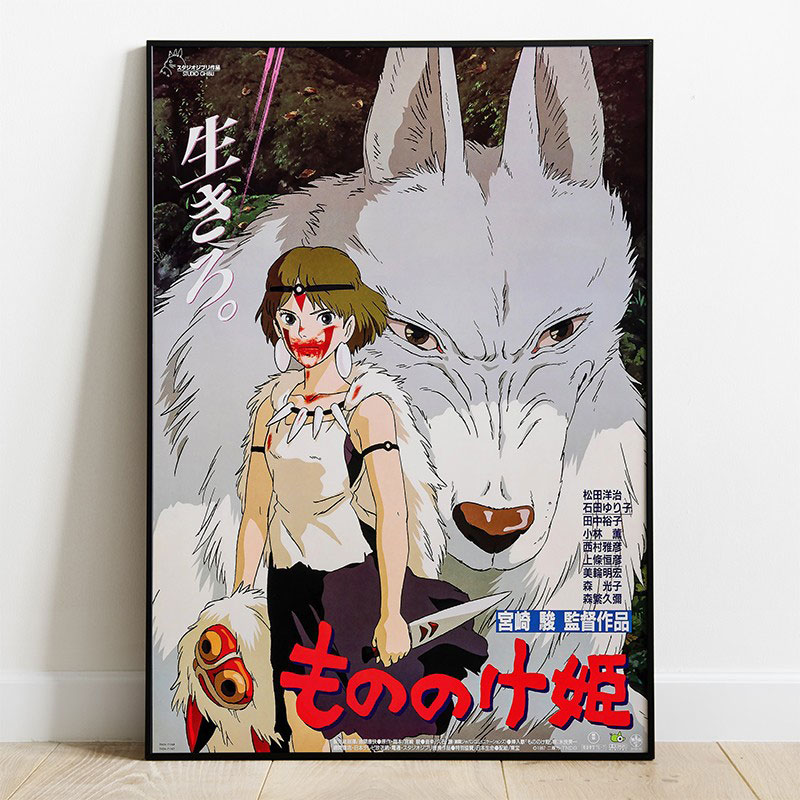 Princess Mononoke Wooden Wall Art Characters 35 x 50 cm - MangaShop.ro