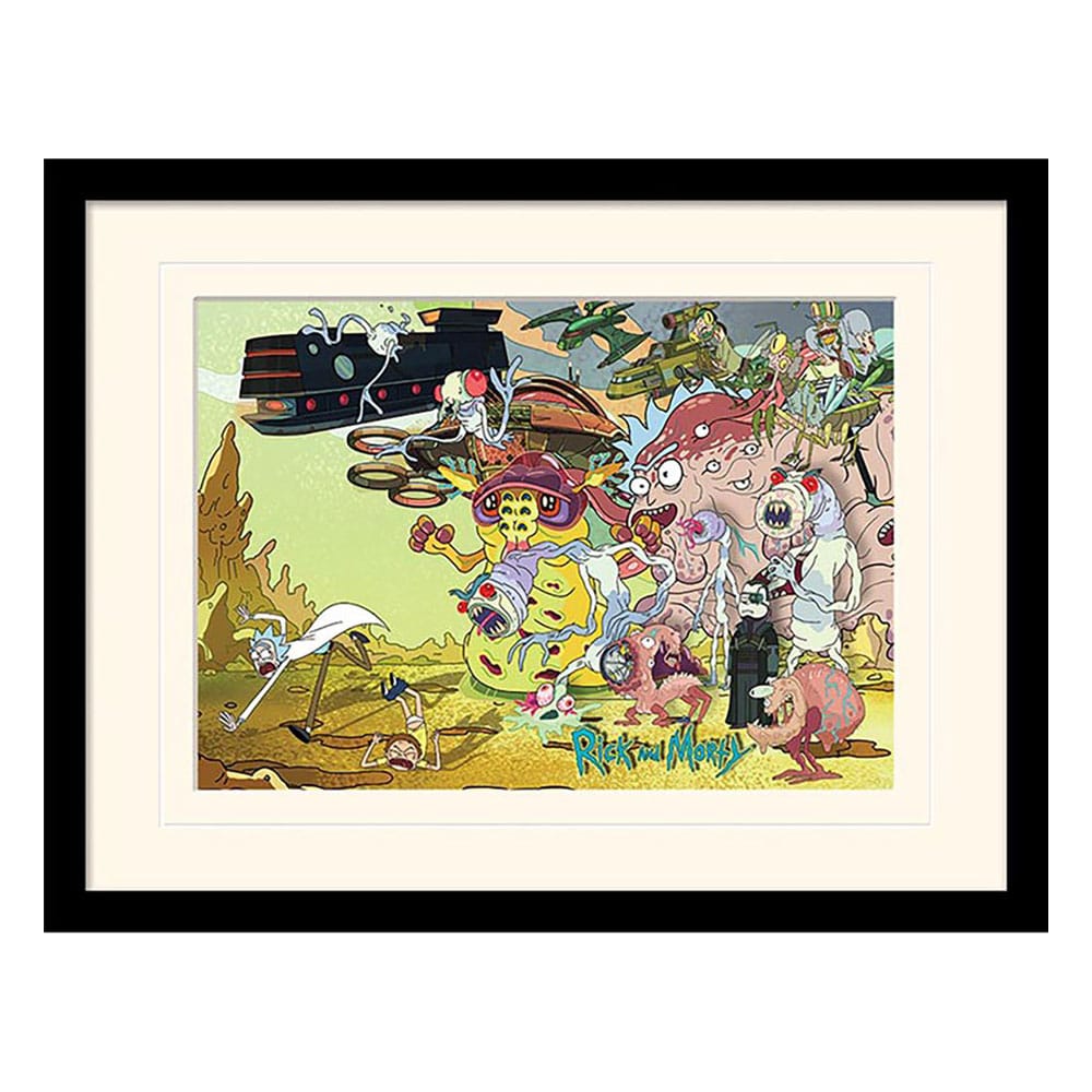 Rick and Morty Collector Print Framed Poster Creature Barrage (white background) - MangaShop.ro