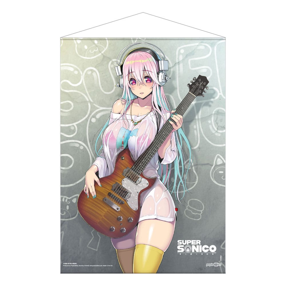 Super Sonico Wallscroll Super Sonico with Guitar 50 x 70 cm - MangaShop.ro