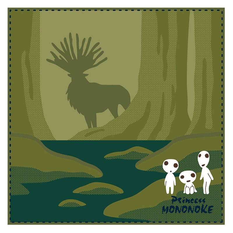 Studio Ghibli Mini Towel Princess Mononoke Shadow of the Deer God 25 x 25 cm - MangaShop.ro