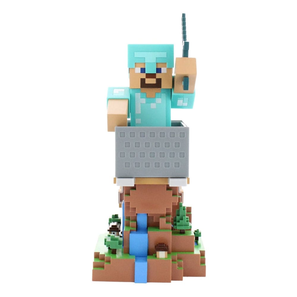 Minecraft Steve in Diamond Armour Cable Guys Controller Holder and Phone Stand 22cm - MangaShop.ro