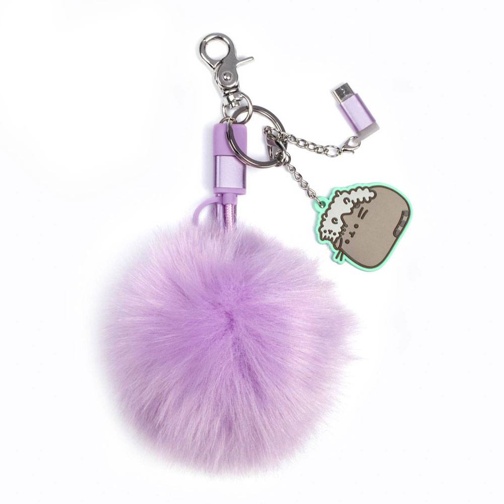 Pusheen USB Charging Cable 3in1 with Keychain Pom Pom - MangaShop.ro