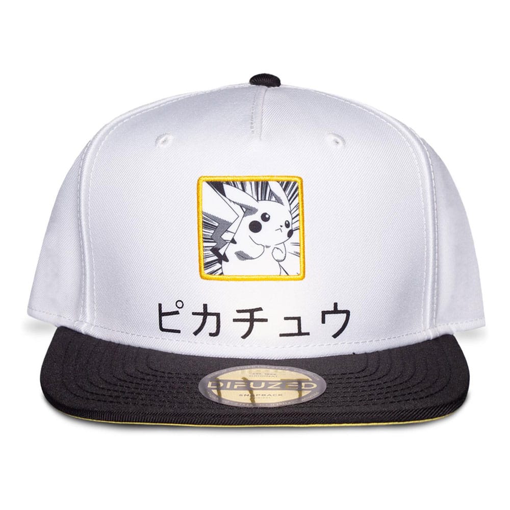 Pokemon Snapback Cap Pikachu Black, White, Yellow - MangaShop.ro
