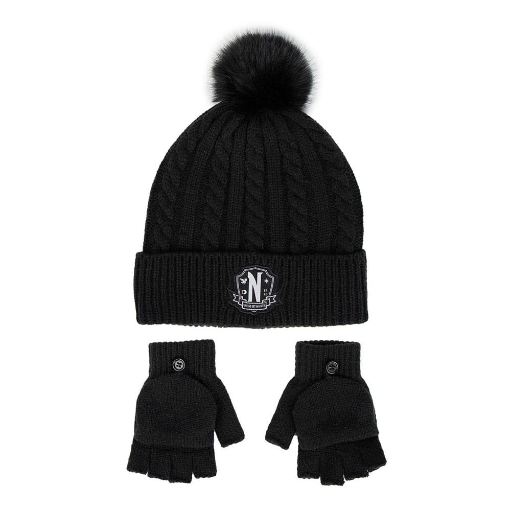 Wednesday Beanie & Gloves Set Nervermore - MangaShop.ro