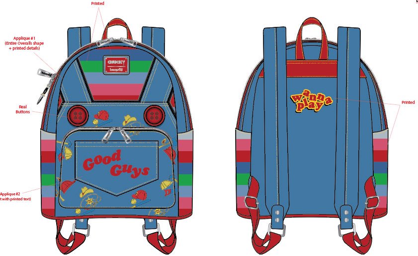 Childs Play by Loungefly Backpack Chucky Cosplay - MangaShop.ro