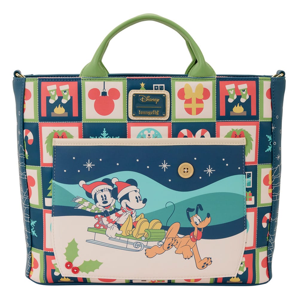 Disney by Loungefly Canvas Tote Bag Mickey and Minnie Holiday - MangaShop.ro