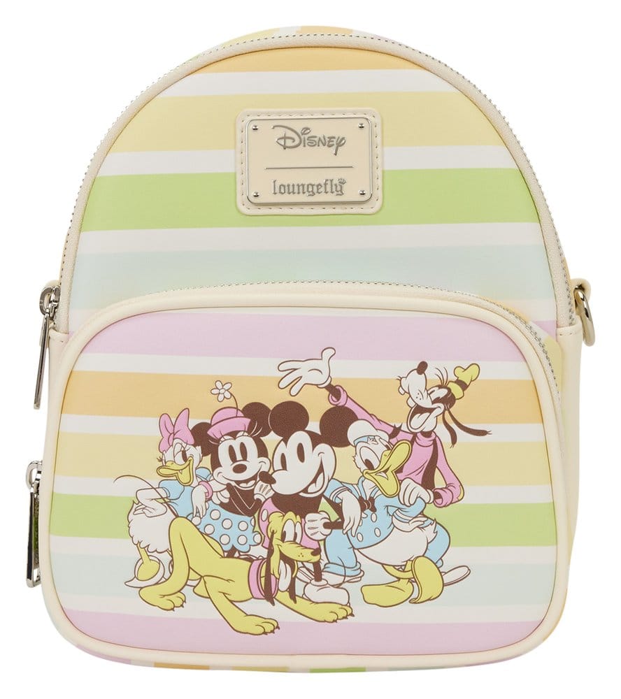 Disney by Loungefly Crossbody Bag Mickey and Friends Rainbow Stribes - MangaShop.ro