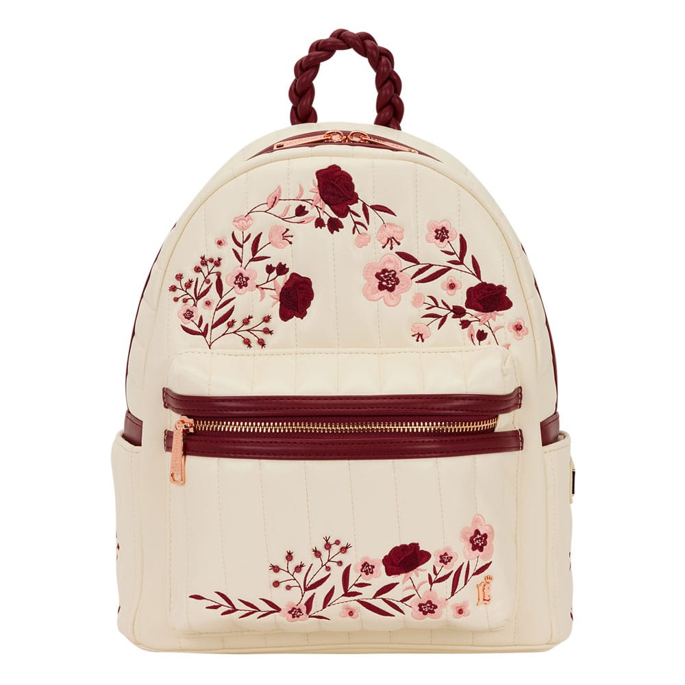 Loungefly Midi Backpack Cream & Red Floral - MangaShop.ro