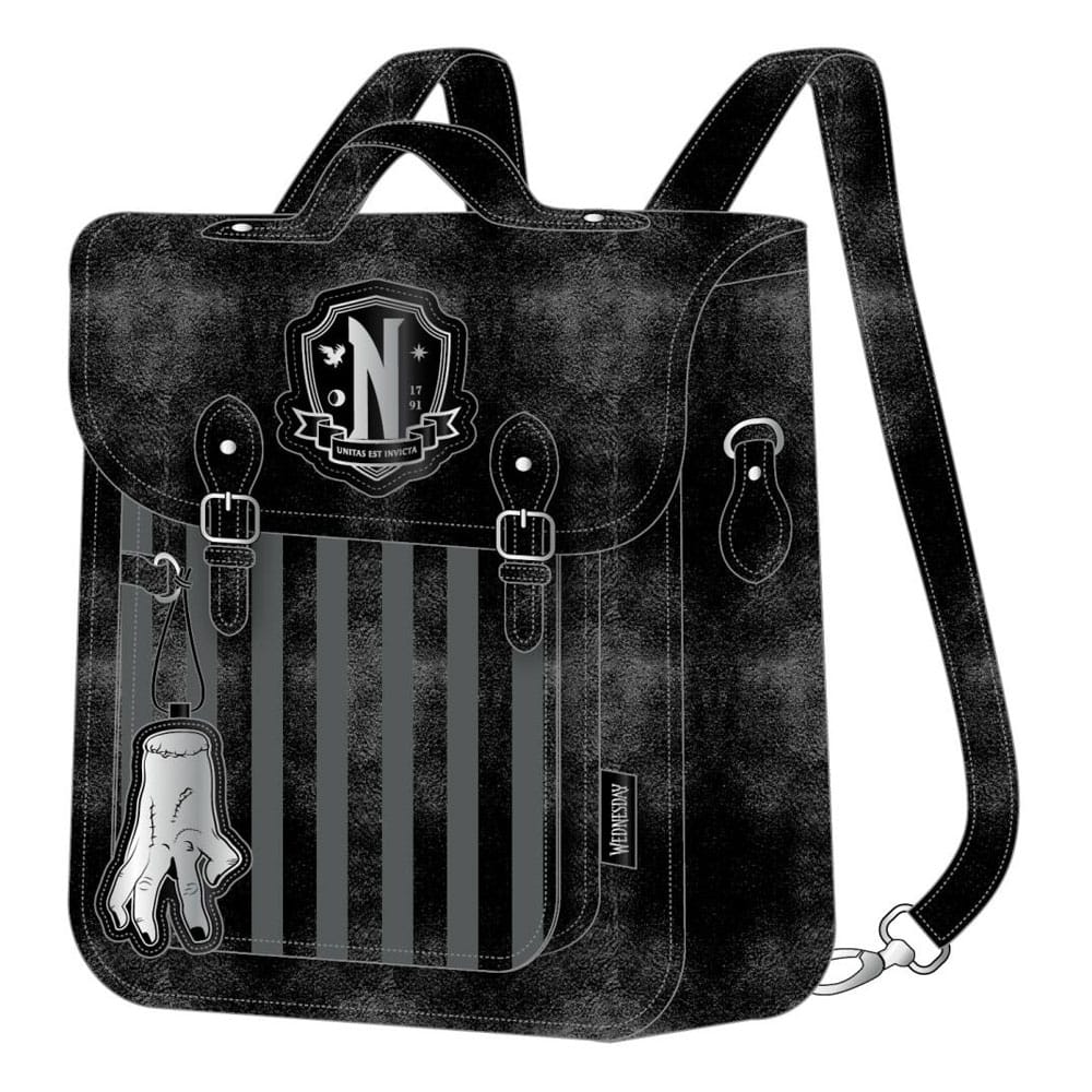 Wednesday Fashion - Faux Leather Backpack Nevermore - MangaShop.ro