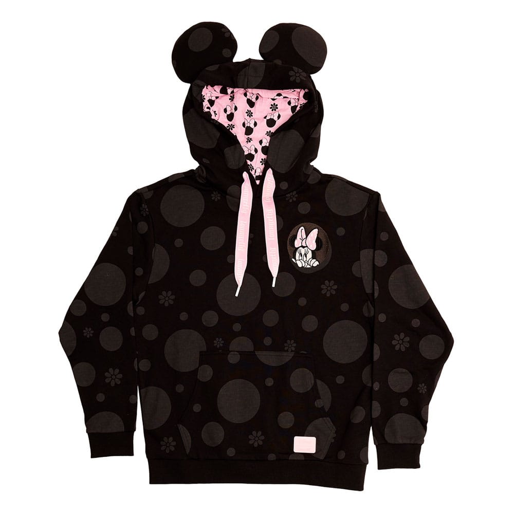 Disney by Loungefly Hoodie Sweater Unisex Minnie Rocks the Dots Florals Size L - MangaShop.ro