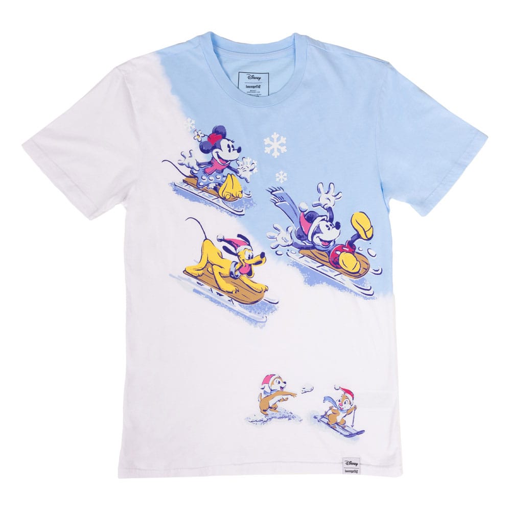Disney by Loungefly Tee T-Shirt Unisex Mickey and Friends Winter Wonderland Size XL - MangaShop.ro