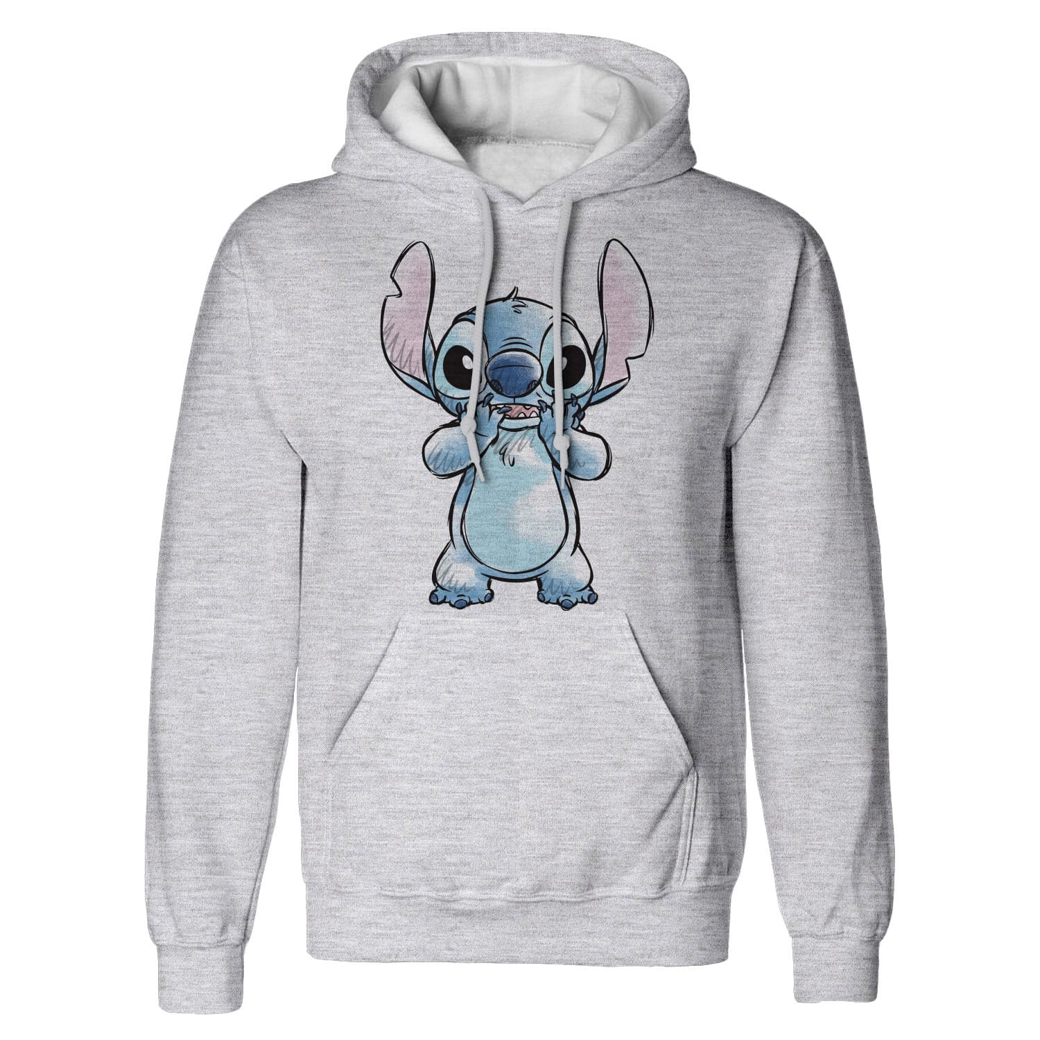 Lilo & Stitch Hooded Sweater Hands On Face Sketched  Size L - MangaShop.ro