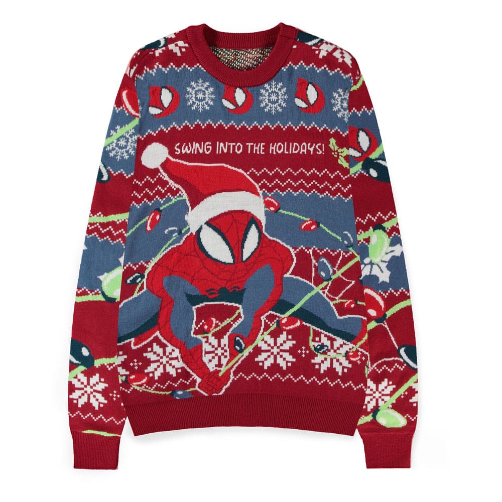 Spider-Man Sweater Swing into the Holidays (Christmas Jumper) - MangaShop.ro