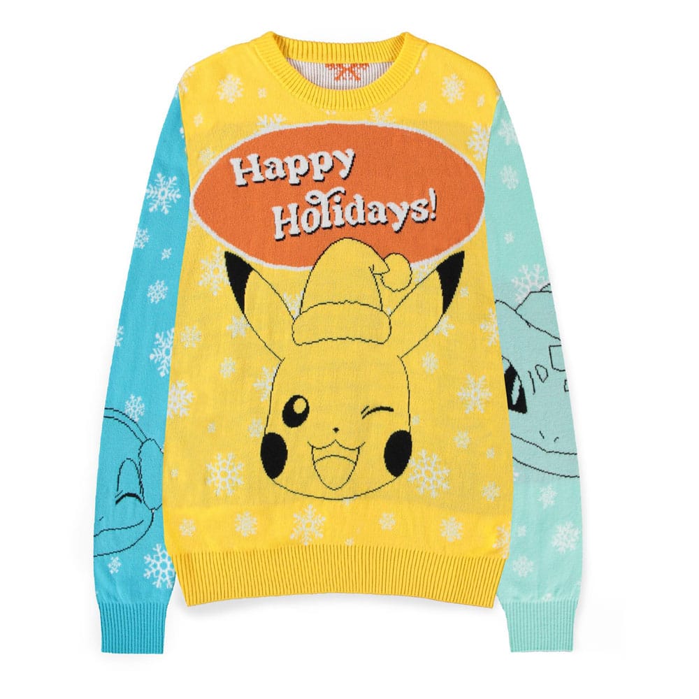 Pokemon Sweater Pikachu, Bulbasaur, Squirtle & Charmander (Christmas Jumper) - MangaShop.ro