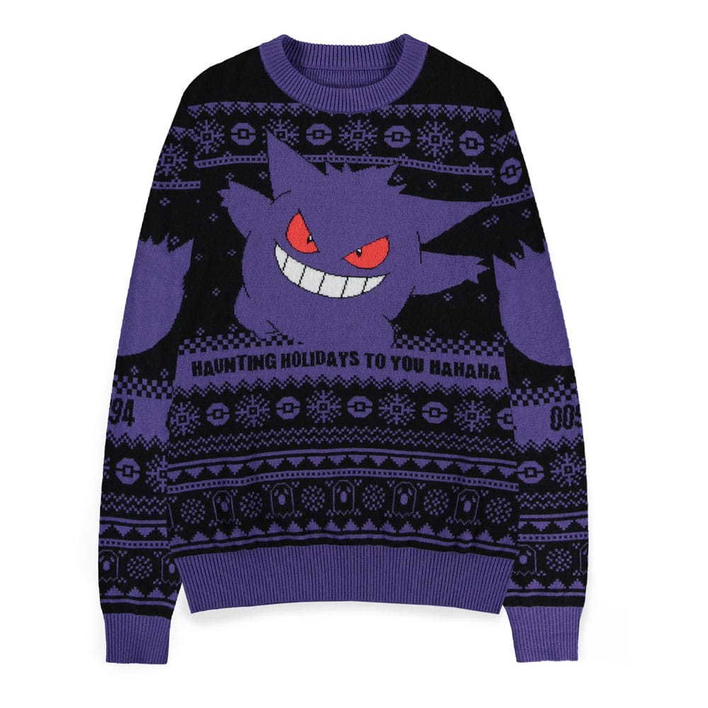 Pokemon Sweatshirt Christmas Jumper Gengar Size S - MangaShop.ro